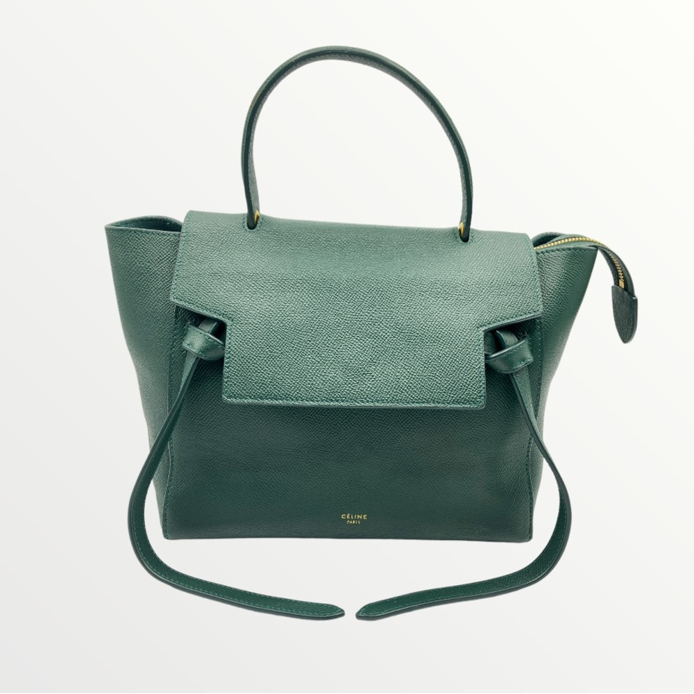 Celine Micro Belt Bag in Grained Calfskin Amazone Green - Picture 2 of 15
